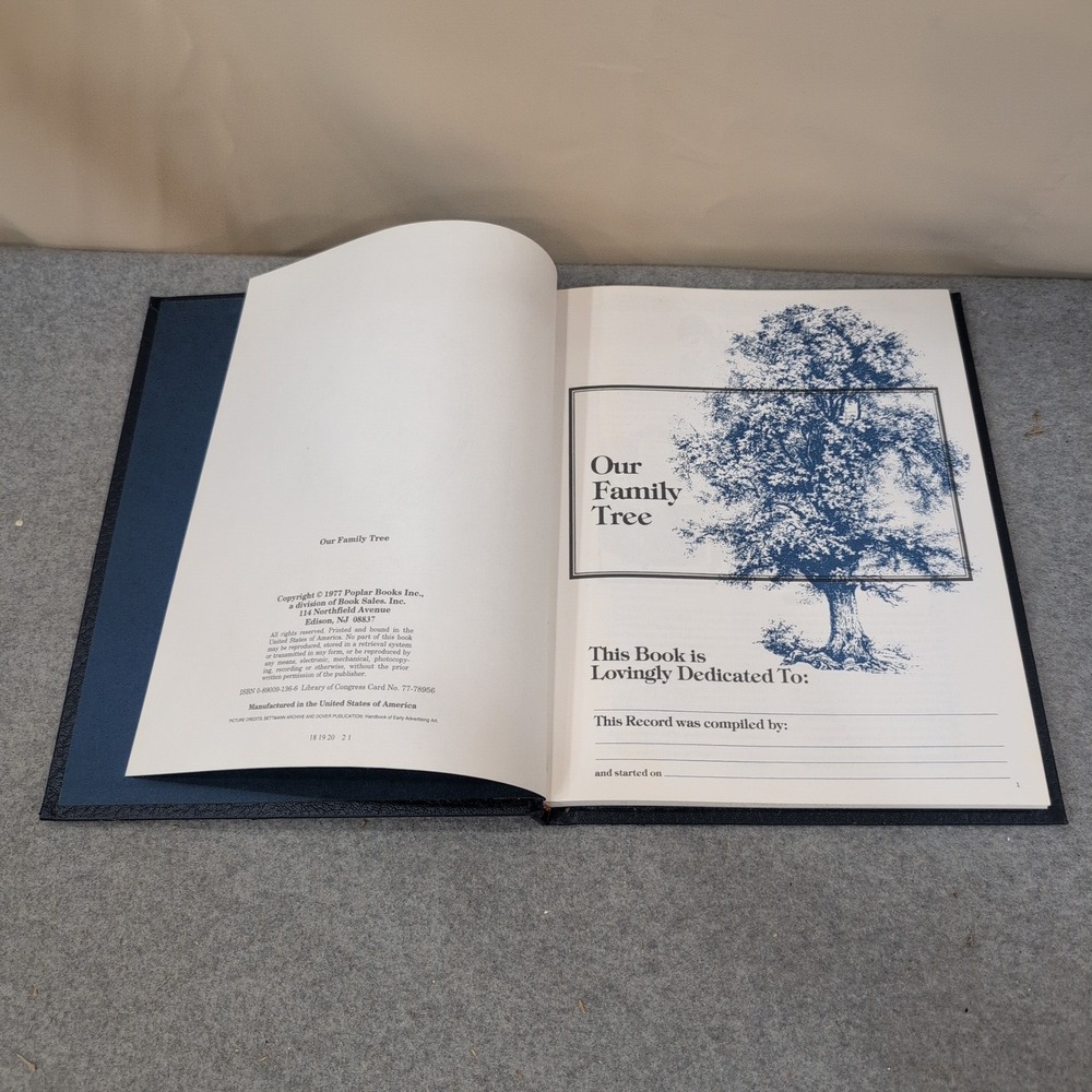 Our Family Tree A History of Our Family Genealogy Record Book 1977 Poplar Books - Picture 2 of 5